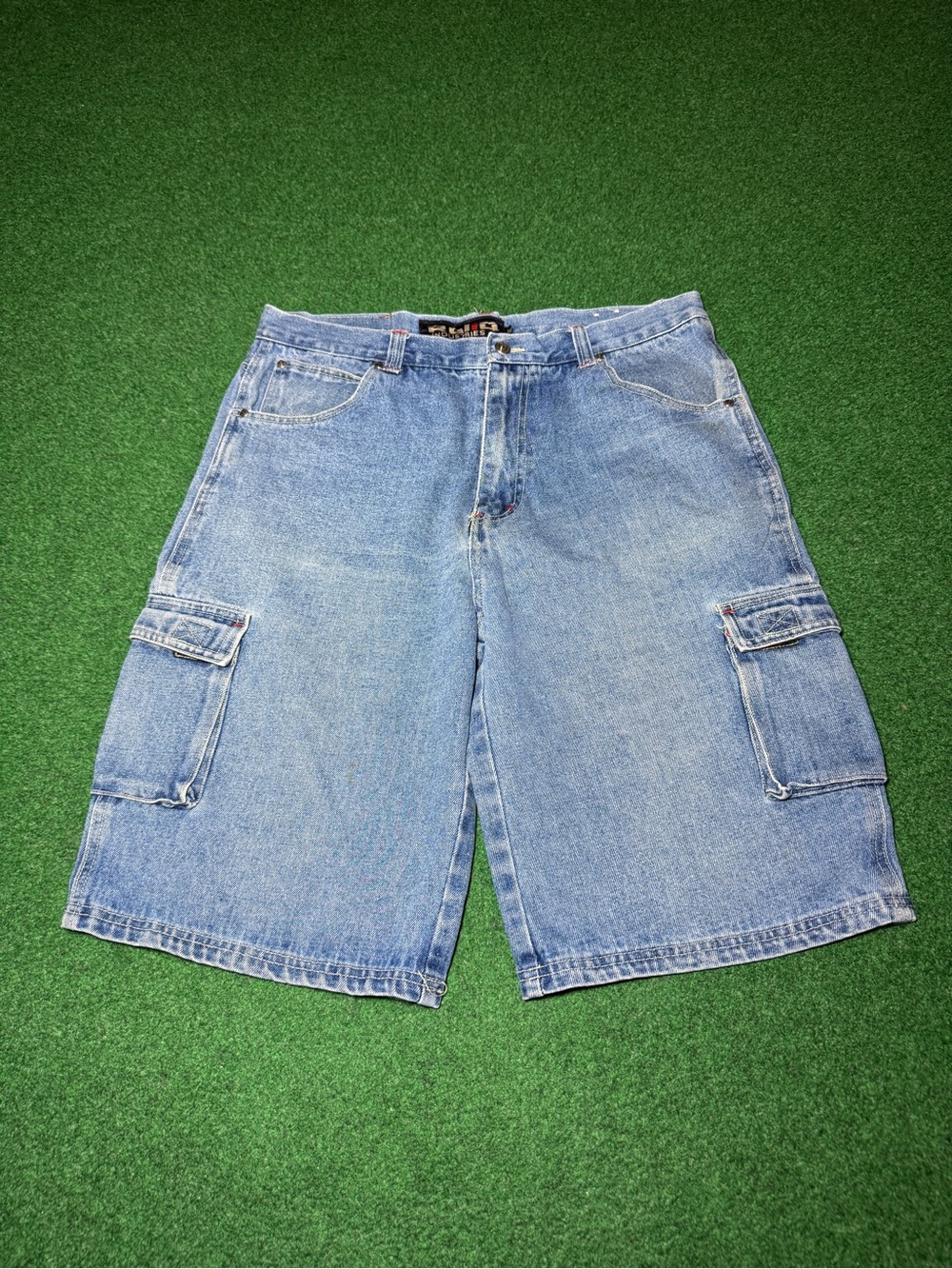 Vintage 90s Y2K JNCO Style Baggy Hip Hop Jean Shorts, Jorts Reliq Punk (Size 36)